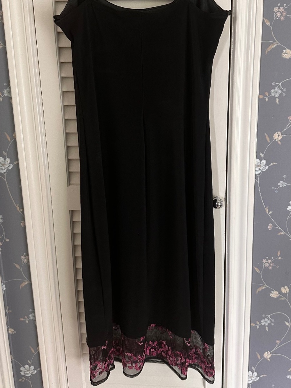 Y2K City Triangles Spaghetti Strap Semi-Formal Dress Sz Small Black Pink Hem